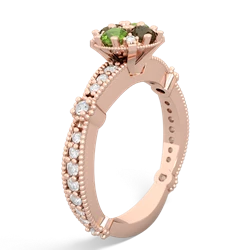 Peridot Sparkling Tiara Cluster 14K Rose Gold ring R26293RD