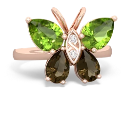 Peridot Butterfly 14K Rose Gold ring R2215