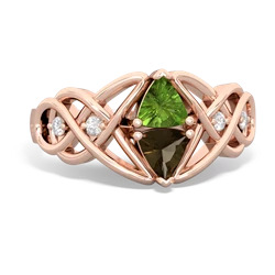 Peridot Keepsake Celtic Knot 14K Rose Gold ring R5300