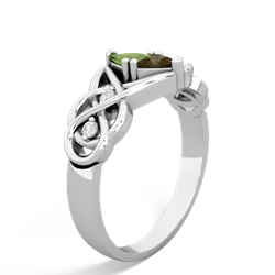 Peridot Keepsake Celtic Knot 14K White Gold ring R5300