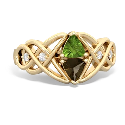 Peridot Keepsake Celtic Knot 14K Yellow Gold ring R5300