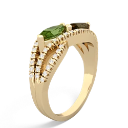 Peridot Diamond Rivers 14K Yellow Gold ring R3070