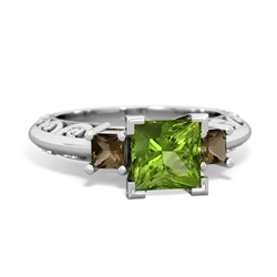 Peridot Eternal Embrace Engagement 14K White Gold ring C2001