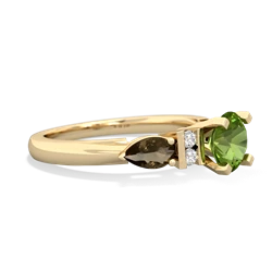 Peridot 6Mm Round Eternal Embrace Engagement 14K Yellow Gold ring R2005