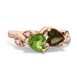 Peridot Floral Elegance 14K Rose Gold ring R5790