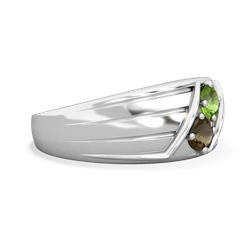 Peridot Men's Streamline 14K White Gold ring R0460