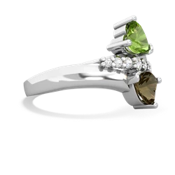 Peridot Heart To Heart 14K White Gold ring R2064