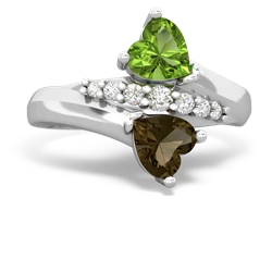 Peridot Heart To Heart 14K White Gold ring R2064