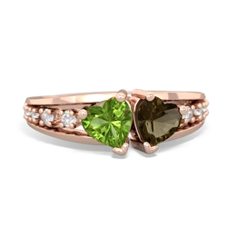 Peridot Heart To Heart 14K Rose Gold ring R3342