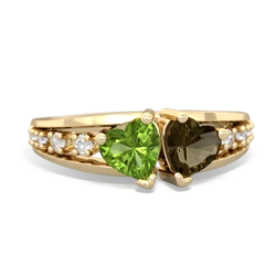 Peridot Heart To Heart 14K Yellow Gold ring R3342