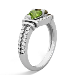 Peridot Art-Deco Keepsake 14K White Gold ring R5630