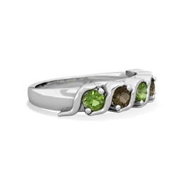 Peridot Anniversary Band 14K White Gold ring R2089