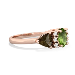 Peridot Antique Style Three Stone 14K Rose Gold ring R2186