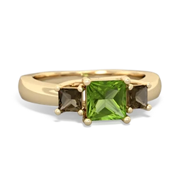 Peridot Three Stone Trellis 14K Yellow Gold ring R4015