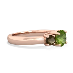 Peridot Three Stone Round Trellis 14K Rose Gold ring R4018