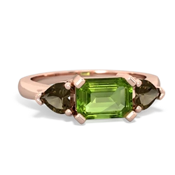 Peridot Three Stone 14K Rose Gold ring R5235