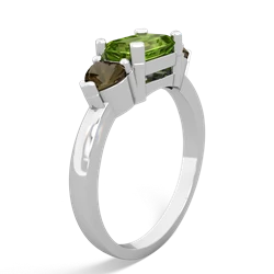 Peridot Three Stone 14K White Gold ring R5235