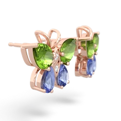 Peridot Butterfly 14K Rose Gold earrings E2215