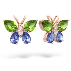 Peridot Butterfly 14K Rose Gold earrings E2215