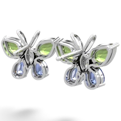 Peridot Butterfly 14K White Gold earrings E2215