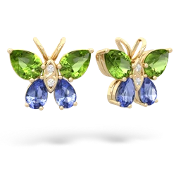 Peridot Butterfly 14K Yellow Gold earrings E2215