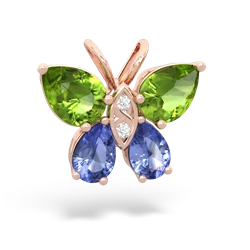 Peridot Butterfly 14K Rose Gold pendant P2215