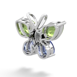 Peridot Butterfly 14K White Gold pendant P2215