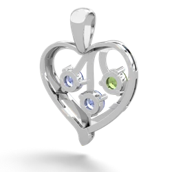 Peridot Glowing Heart 14K White Gold pendant P2233