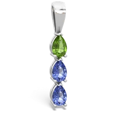 Peridot Dew Drops 14K White Gold pendant P2251