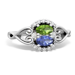 Peridot Love Nest 14K White Gold ring R5860