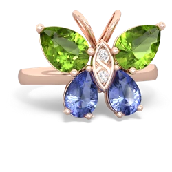 Peridot Butterfly 14K Rose Gold ring R2215