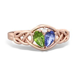 Peridot Celtic Love Knot 14K Rose Gold ring R5420