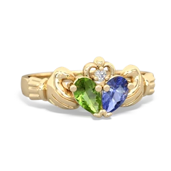 Peridot 'Our Heart' Claddagh 14K Yellow Gold ring R2388