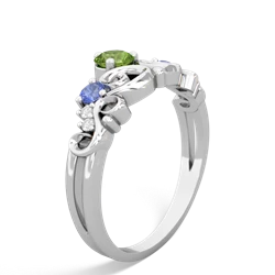 Peridot Crown Keepsake 14K White Gold ring R5740