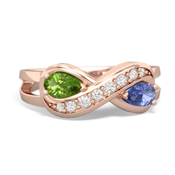 Peridot Diamond Infinity 14K Rose Gold ring R5390