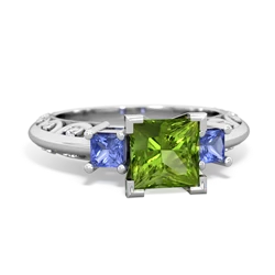 Peridot Eternal Embrace Engagement 14K White Gold ring C2001