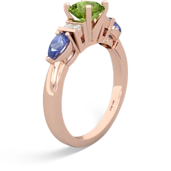 Peridot 6Mm Round Eternal Embrace Engagement 14K Rose Gold ring R2005