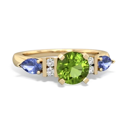 Peridot 6Mm Round Eternal Embrace Engagement 14K Yellow Gold ring R2005