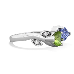 Peridot Floral Elegance 14K White Gold ring R5790