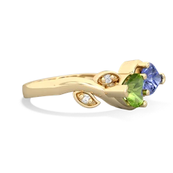 Peridot Floral Elegance 14K Yellow Gold ring R5790