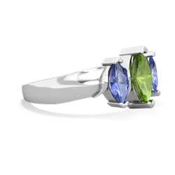 Peridot Three Peeks 14K White Gold ring R2433