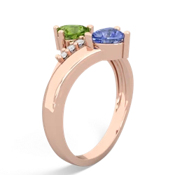 Peridot Heart To Heart 14K Rose Gold ring R2064