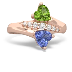 Peridot Heart To Heart 14K Rose Gold ring R2064