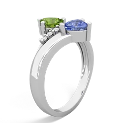 Peridot Heart To Heart 14K White Gold ring R2064