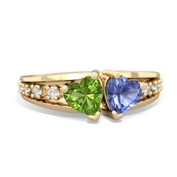 Peridot Heart To Heart 14K Yellow Gold ring R3342