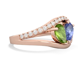 Peridot Nestled Heart Keepsake 14K Rose Gold ring R5650