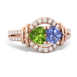 Peridot Art-Deco Keepsake 14K Rose Gold ring R5630