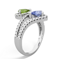 Peridot Diamond Dazzler 14K White Gold ring R3000