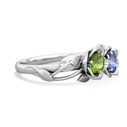 Peridot Rose Garden 14K White Gold ring R5510