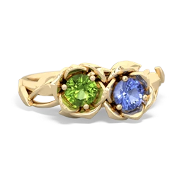 Peridot Rose Garden 14K Yellow Gold ring R5510